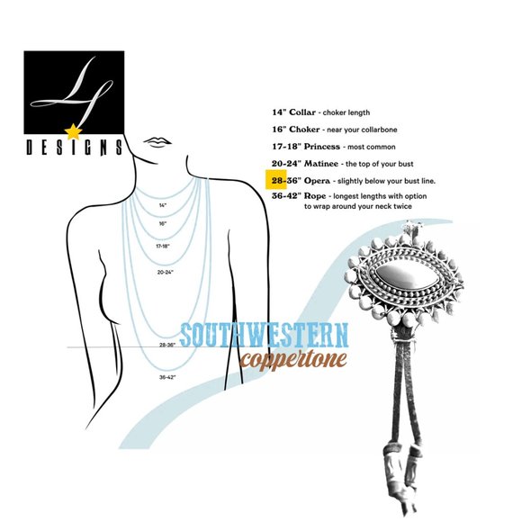 lf Designs: SOUTHWESTERN COPPERTONE 28" Boho Necklace - Picture 7 of 7